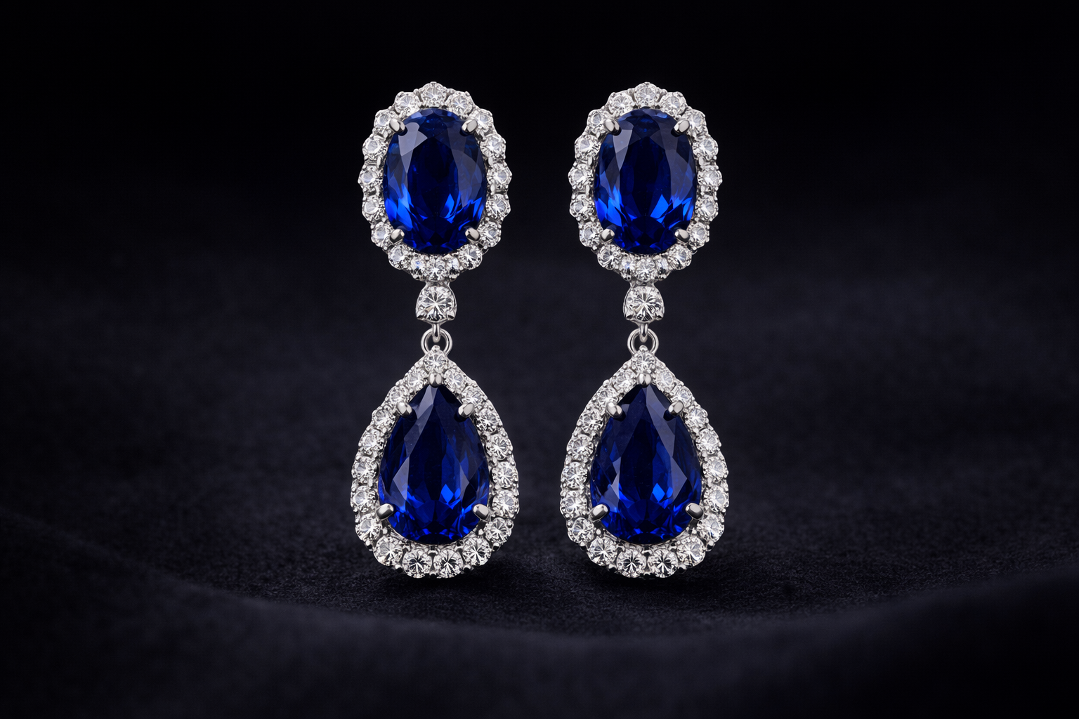Blue Sapphire Drop Earrings